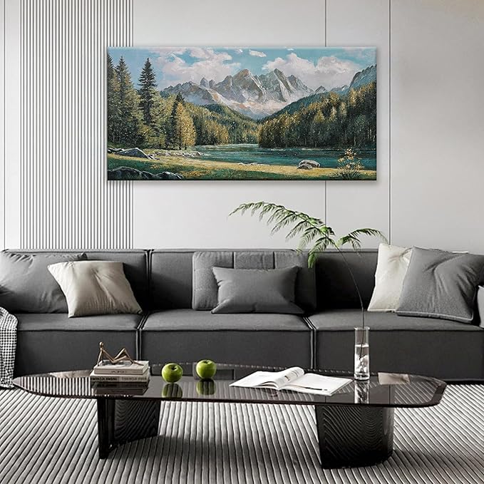 Tsomzxng Natural Canvas Art Wall Decor Home Wall Decor Paintings Art Prints Modern Wall Art Decorations Mountain Wilderness Landscape Artwork For Living Room Wall Bedroom Kitchen Office Decor 24"×48"