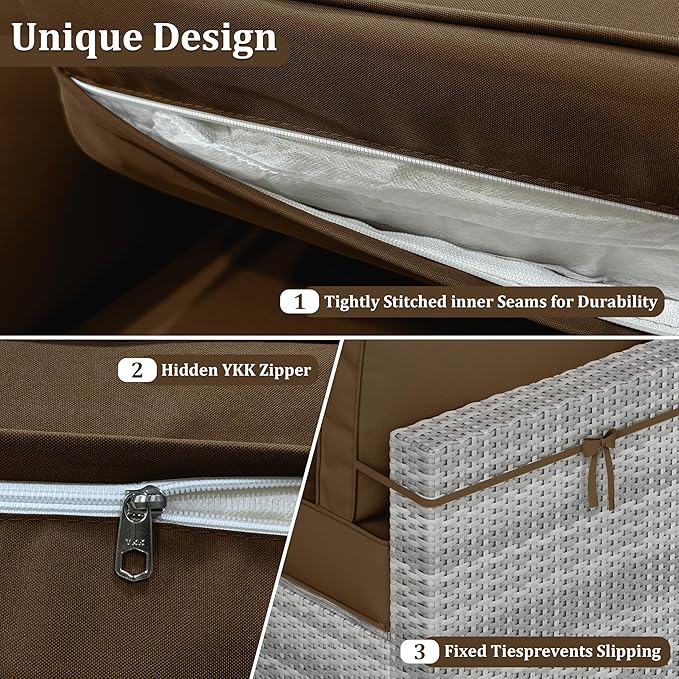 14 Pcs Outdoor Cushion Covers Patio Cushion Slipcovers Replacement Splash Proof with Zipper for Outdoor Furniture, Patio Sofa Couch 3 Sizes, Covers Only
