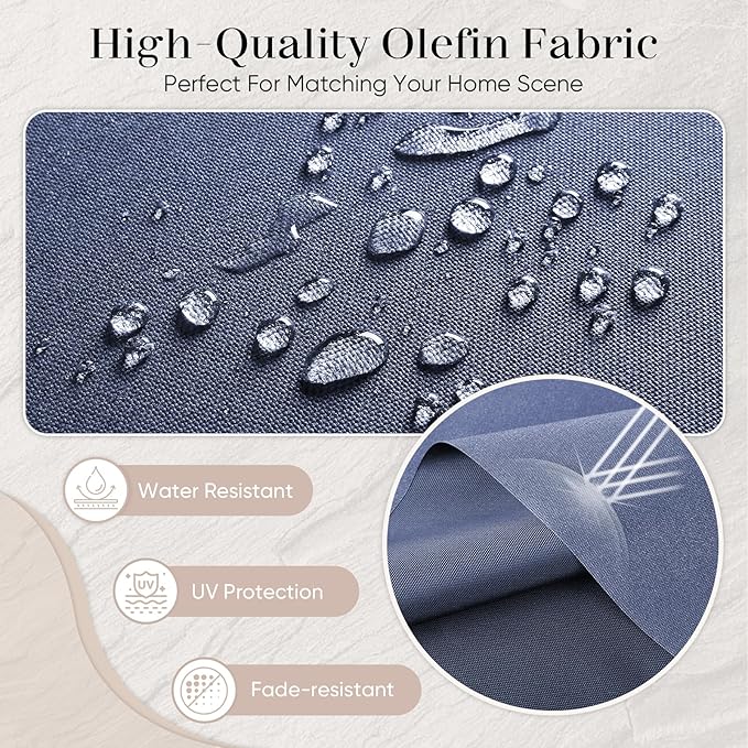 Outdoor Seat Cushion Set-24 x 24 x 6 Inch Outdoor Chair Cushions with Water Resistant & Removable Cover Outdoor Cushions for Patio Furniture Chair Sofa Couch-Blue
