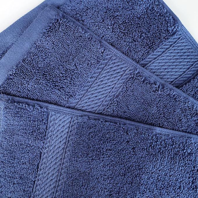 BLUENILEMILLS Premium Towel Collection, Egyptian Cotton Towels for Shower and Bathroom 2-Piece Bath Sheet Set, 34" x 68", Navy Blue by Blue Nile Mills