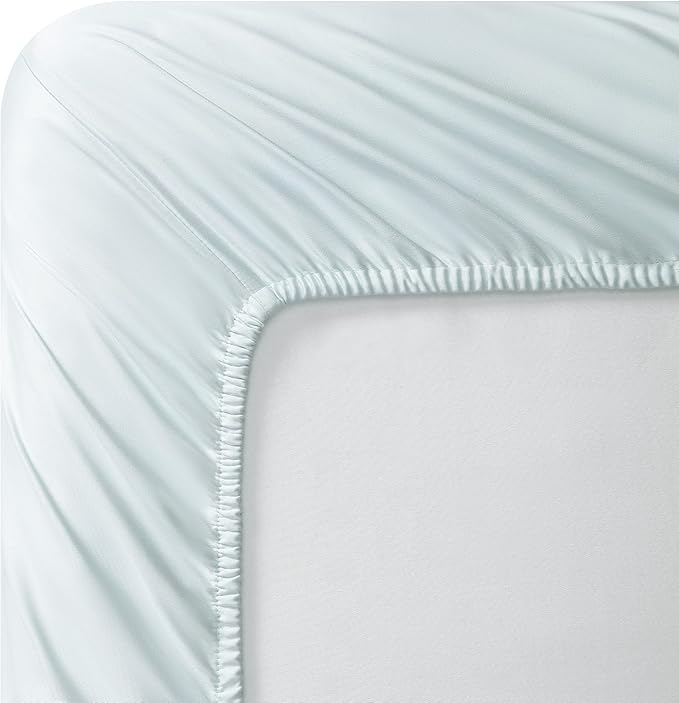 Vera Wang - Queen Sheet Set, Luxury Sateen Cotton Bedding, 800 Thread Count, Soft & Smooth Room Essentials (Pale Blue, Queen)