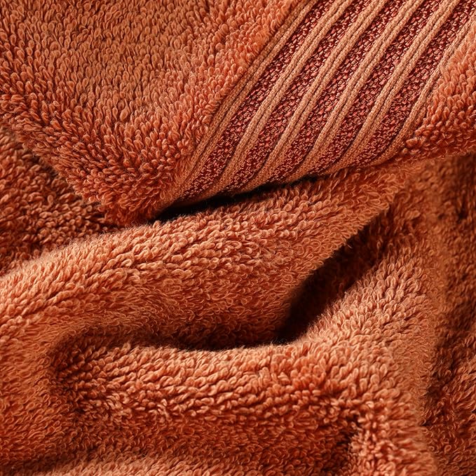 Superior Egyptian Cotton 12-Piece Towel Set, Assorted Towels for Home Bathroom, Master Bath, Decor Essentials, Includes 4 Bath, 4 Hand, 4 Face Towels/Washcloths, Quick Dry, Absorbent, Caramel Brown