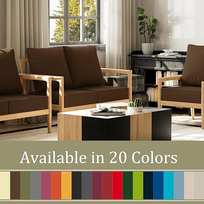 Outdoor Seat Cushion Set 24 x 24 x6.5 Inch Splash-Proof & Fade Resistant Patio Furniture Cushions with Removable Cover Deep Seat & Back Cushion with Straps for Chair Sofa Couch
