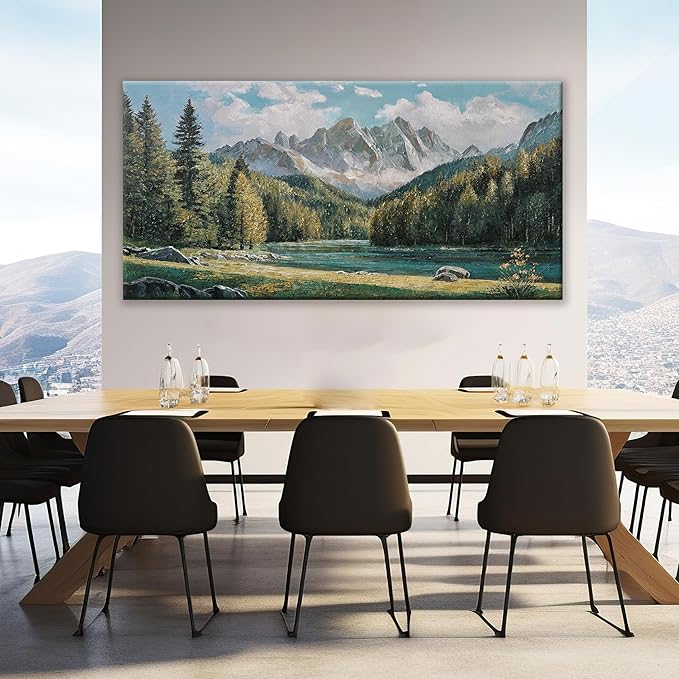 Tsomzxng Modern Wall Art Decor Natural Home Wall Decorations Canvas Art Wall Decor Prints Mountain Wilderness Landscape Large Wall Art For Living Room Wall Bedroom Kitchen Office Decor 29"×58"