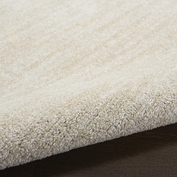 Nourison Essentials Indoor/Outdoor Ivory Beige 4' x Round Area Rug, Easy Cleaning, Non Shedding, Bed Room, Living Room, Dining Room, Backyard, Deck, Patio (4 Round)