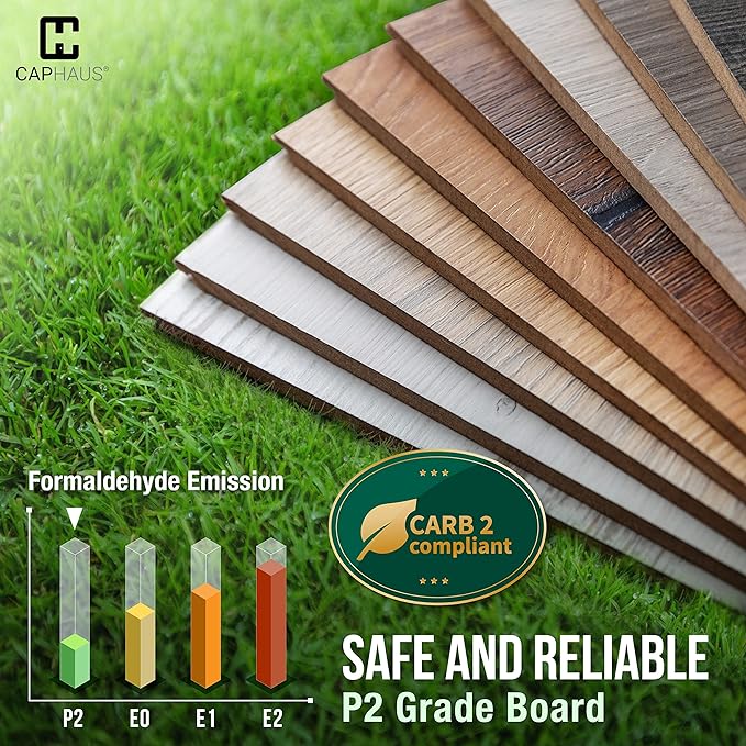 CAPHAUS 5 Tier Ladder Bookshelf, 24 Inch Width Free Standing Shelf, Bookcase Shelf Storage Rack Organizer, Industrial Book Shelves for Home Office, Living Room, Kitchen, White Shelves & Gold Frame