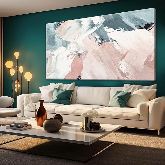 TAIJXAGSG Pink Abstract Wall Decor Painting Canvas Art Wall Decor Print Artwork Colorful Large Abstract Wall Art For Living Room Home Office Decoration 29x58 Inch Wall Hanging Decor