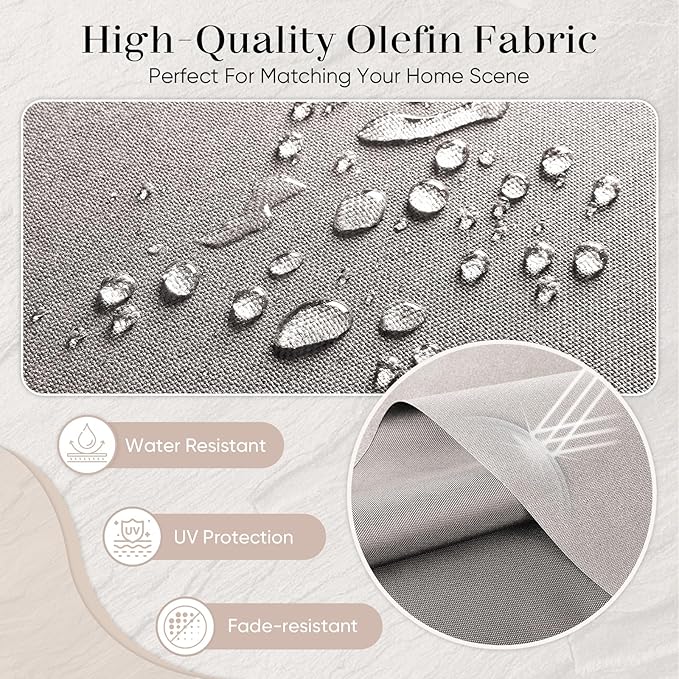 Luxury Outdoor Seat Cushion Set-22 x 22 x 6 Inch Outdoor Chair Cushions with Water Resistant & Removable Cover Outdoor Cushions for Patio Furniture Chair Sofa Couch-Beige