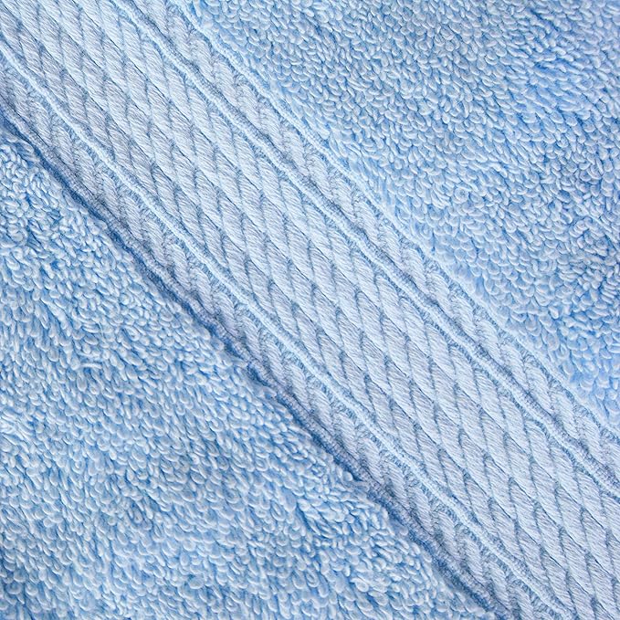 BNM Egyptian Cotton Heavyweight Towels, Ideal For Bathroom, Shower, Spa, 800 GSM Bath Towels, Highly-Absorbent, Luxury Bathroom Essentials, Soft Plush Home Basics, Bath Towel Set of 4, Light Blue