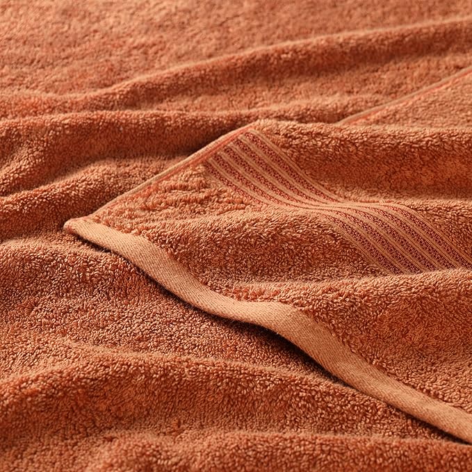Superior Egyptian Cotton Bath Towel Set, Towels for Home Bathroom, Master Bath, Decor Essentials, Quick Dry, Absorbent, Large Body Towels, Spa, Hotel, Resort, Adult, Kids, Set of 4, Caramel Brown