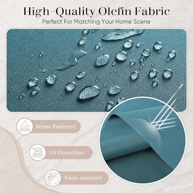 Outdoor Chair Cushions-Patio Chair Cushions Set with Removable Cover 22 X 25 Inch Outdoor Cushions for Patio Furniture Chair Sofa Couch-Peacock Blue