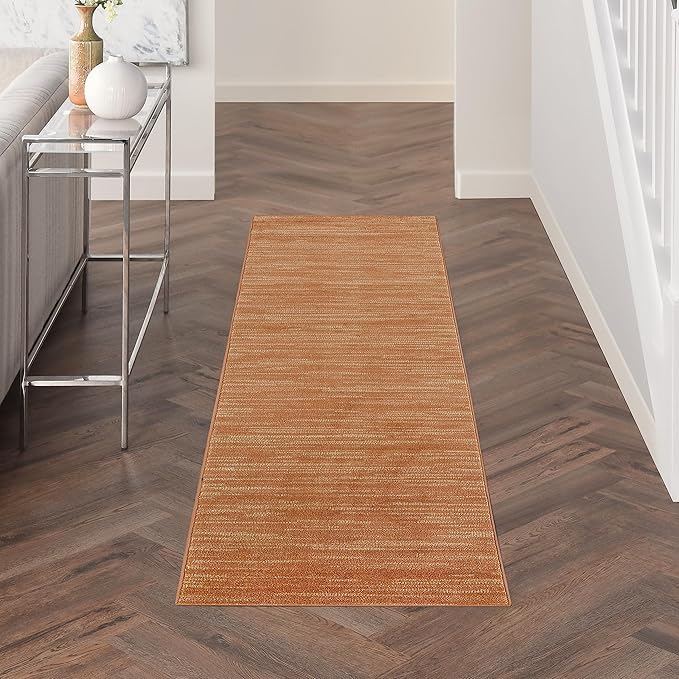 Nourison Home Essentials 6' Runner Rust Fabric Area Rug