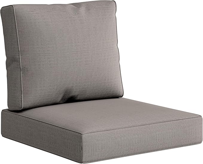 UIXE Outdoor Deep Seat Cushion Set with Slipcovers, Patio Furniture Cushions & Back Pads, Sectional Sofa Bistro Chair Cushion - Coffee, Set of 4