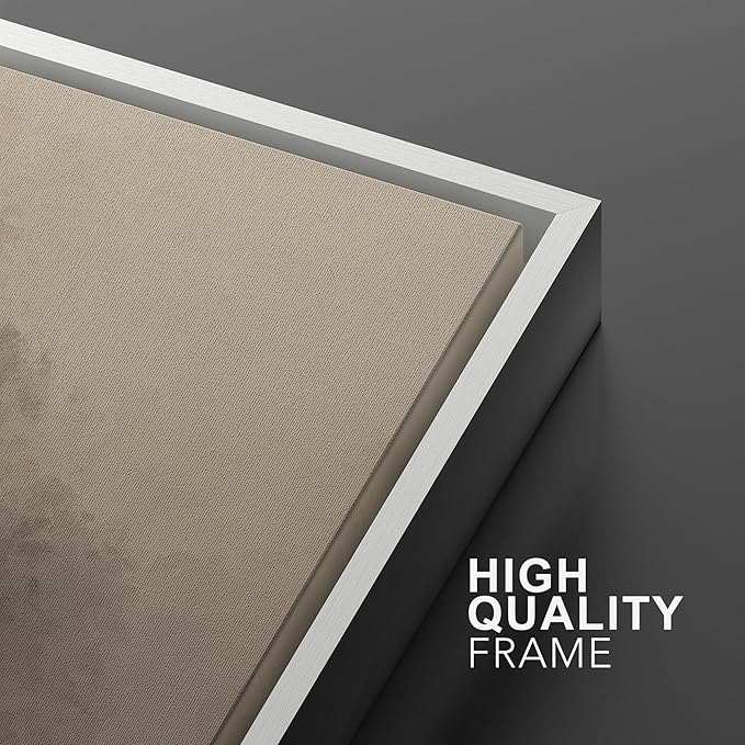 MUDECOR Framed Canvas Print Wall Art Set Neutral Misty Forest Illustrations Modern Art Decorative Bohemian Zen for Living Room, Bedroom, Office - 24"x36"x2 White