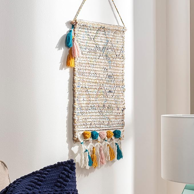 Mark&Day Wall Art, Klaus Bohemian/Global Tan Macrame Wall Hangings for Living Room, Bedroom, Office or Kitchen (22"H x 14"W)