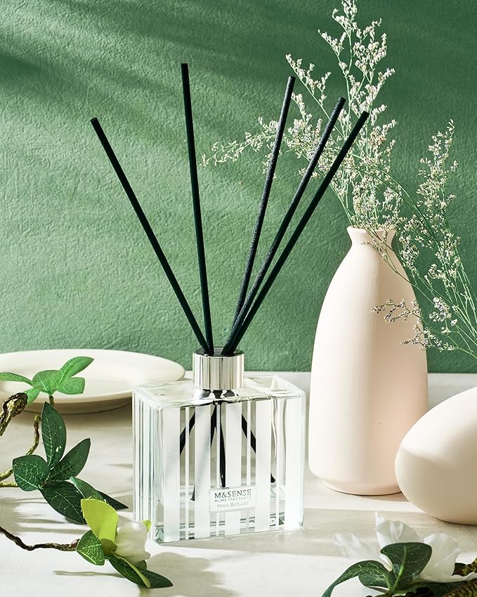 M&SENSE Eucalyptus Spearmint Reed Diffuser Set - 7.04 oz Eucalyptus Spearmint Non-Toxic Scent Diffusers for Home, Aromatherapy Diffuser Gift for Girlfriend