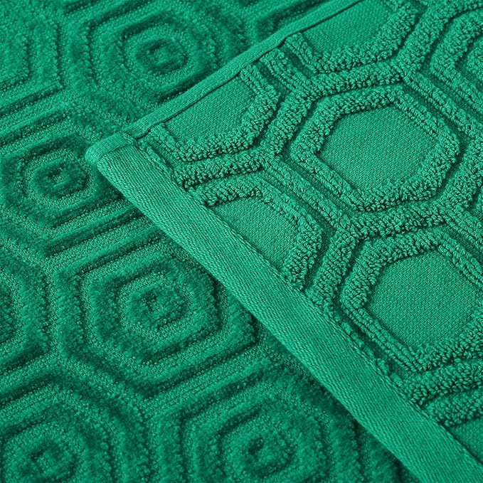 Superior Honeycomb Cotton Medium Weight Towels, for Guest Bath, Master Bathroom, Shower, Quick Dry, Adults, Home Essentials, Textured Waffle Border, Assorted Towel Set, 12 Piece Towel Set, Sage