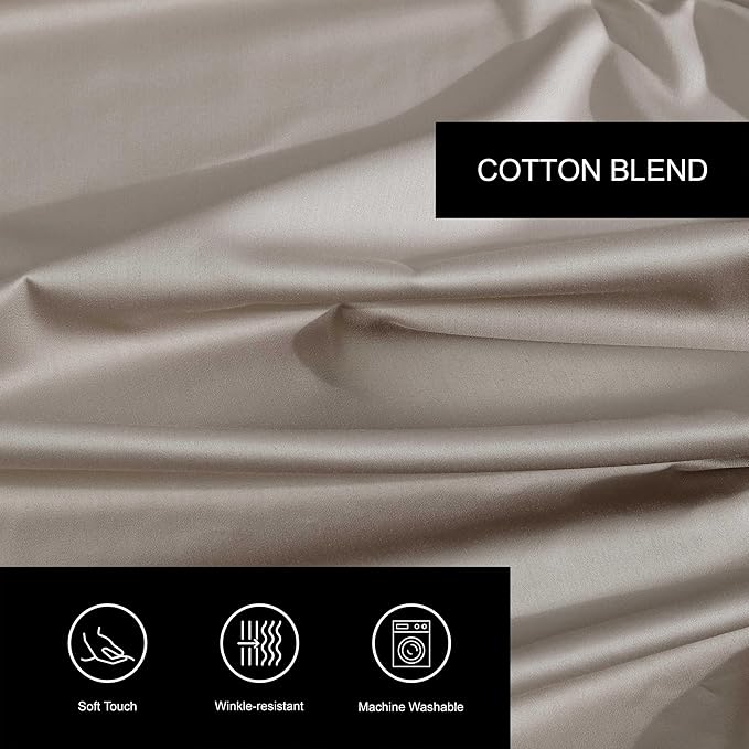 Vera Wang - Queen Sheet Set, Luxury Sateen Cotton Bedding, 800 Thread Count, Soft & Smooth Bedding Set (Beige, Queen)