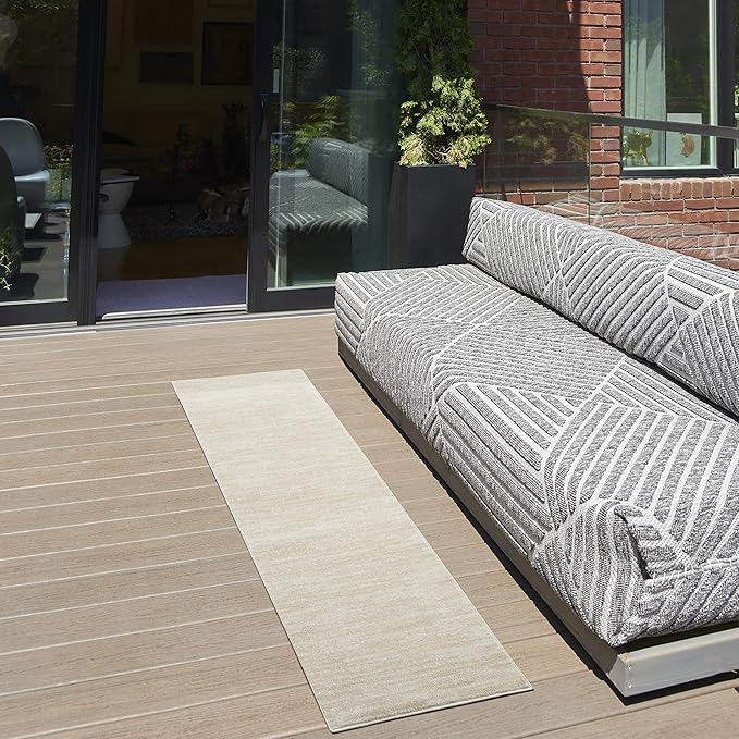 Nourison Home Essentials 2' x 6' Ivory Beige Outdoor Indoor/Outdoor Rug