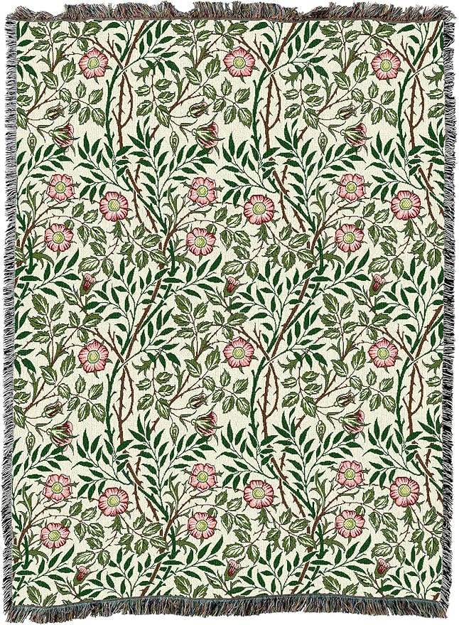 Pure Country Weavers William Morris Sweetbriar Blanket - Arts & Crafts - Gift Tapestry Throw Woven from Cotton - Made in The USA (72x54) Original