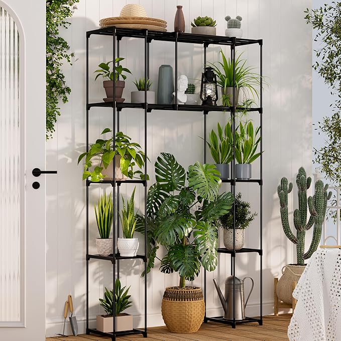 PPN Over-The-Toilet Storage Cabinet Premium Bathroom Organizers Solution for Small Spaces Black Bathroom Shelf Accessories Freestanding Shelves Towel Storage and Decorative Shelving Units Medium