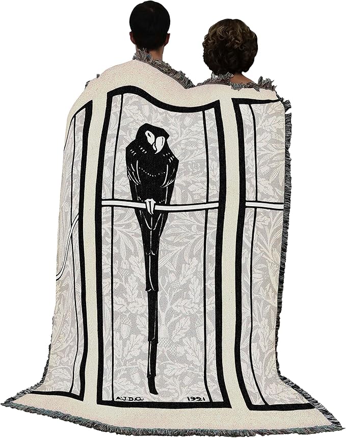 Pure Country Weavers Ara Blanket by Julie DeGraag - Bird Fine Art Gift Tapestry Throw Woven from Cotton - Made in The USA (72x54)