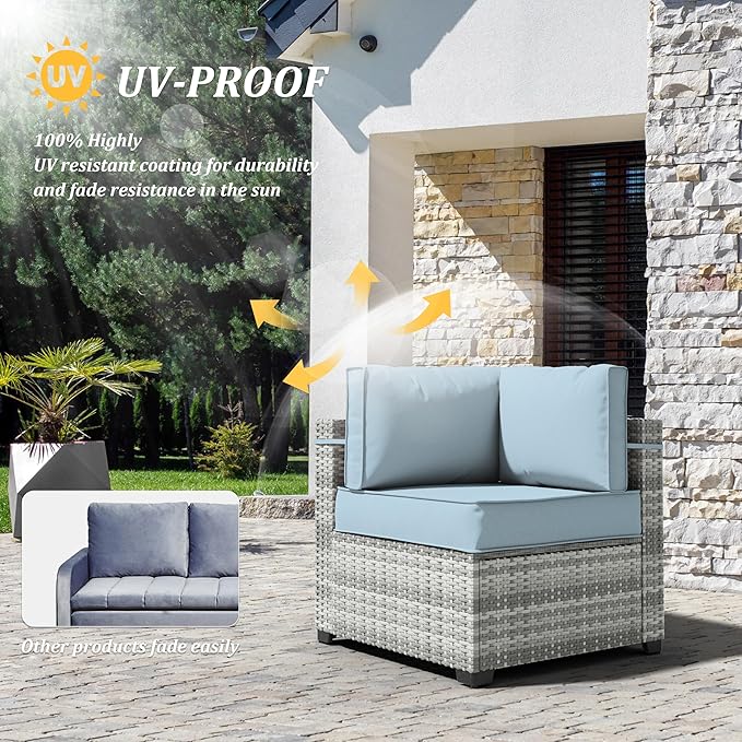 14 Pcs Outdoor Cushion Covers Patio Cushion Slipcovers Replacement Splash Proof with Zipper for Outdoor Furniture, Patio Sofa Couch 3 Sizes, Covers Only