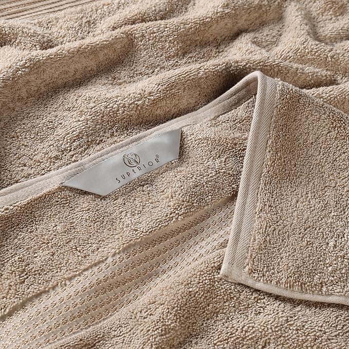 Superior Egyptian Cotton 3-Piece Towel Set, Basic Towels For Bathroom, Home Decor, Guest Bath, Shower, Apartment, Included 1 Face, 1 Hand, 1 Bath Towel, Washcloth, Quick Dry, Taupe
