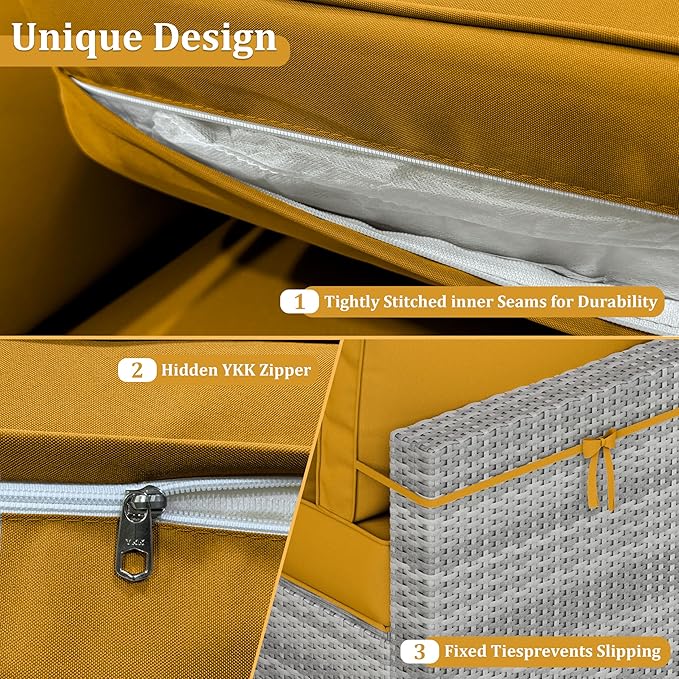 14 Pcs Outdoor Cushion Covers Patio Cushion Slipcovers Replacement Splash Proof with Zipper for Outdoor Furniture, Patio Sofa Couch 3 Sizes, Covers Only
