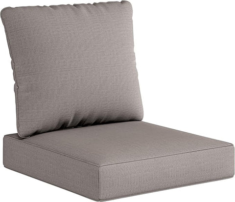 UIXE Outdoor Deep Seat Cushion Set with Slipcovers, Patio Furniture Cushions & Back Pillow, Water-Resistant Outdoor Cushion Cover Backyard Sectional Sofa Cushions for Bistro Chair - Coffee