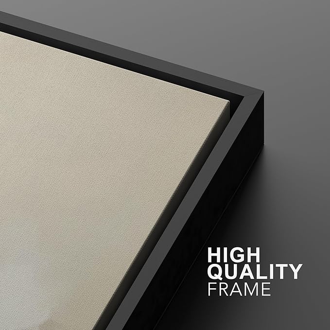 MUDECOR Framed Canvas Print Wall Art Set Neutral Misty Abstract Landscape Beige and Oliv Illustrations Modern Art Decorative Bohemian Calm/Zen for Living Room, Bedroom, Office - 16"x24"x2 BLACK