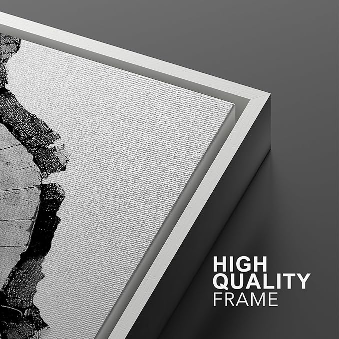 SIGNWIN Framed Wall Art Print Set Black & White Close Up Tree Ring Details Nature Wilderness Photography Modern Art Rustic Relax/Calm Multicolor for Living Room, Bedroom, Office - 16"x24"x2 White