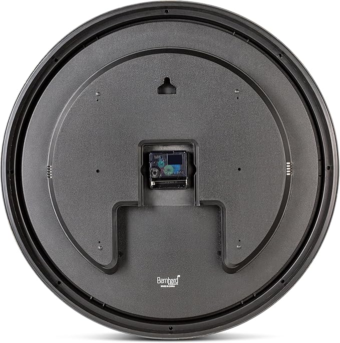 Bernhard Products Large Decorative Wall Clock 20 Inch Silent Non Ticking Battery Operated Quartz Vintage Stylish with Rustic Green Rim for Home Living/Dining Room Kitchen & Over Fireplace