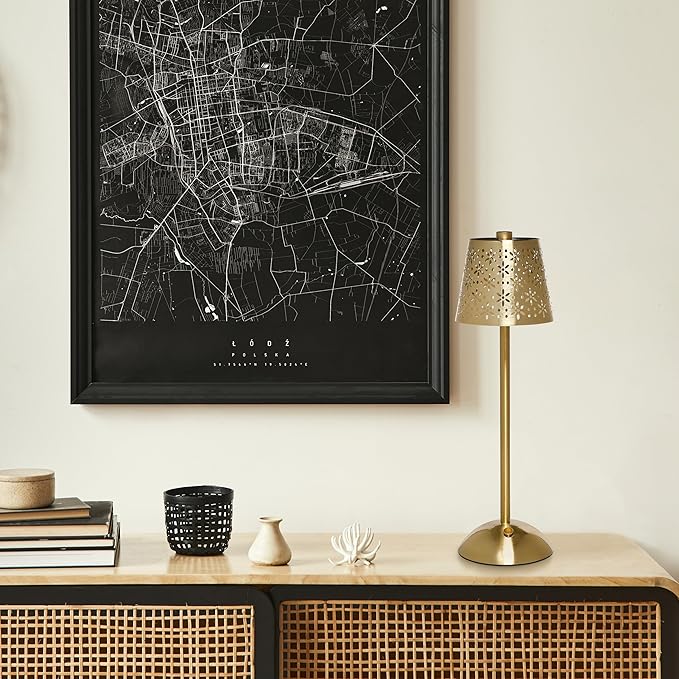 Camden Reed Table Lamp, Desk lamp, 3 Different Lighting Modes, Modern Minimal Design for Dinner/Coffee Table/Restaurant/Bedroom, Gold