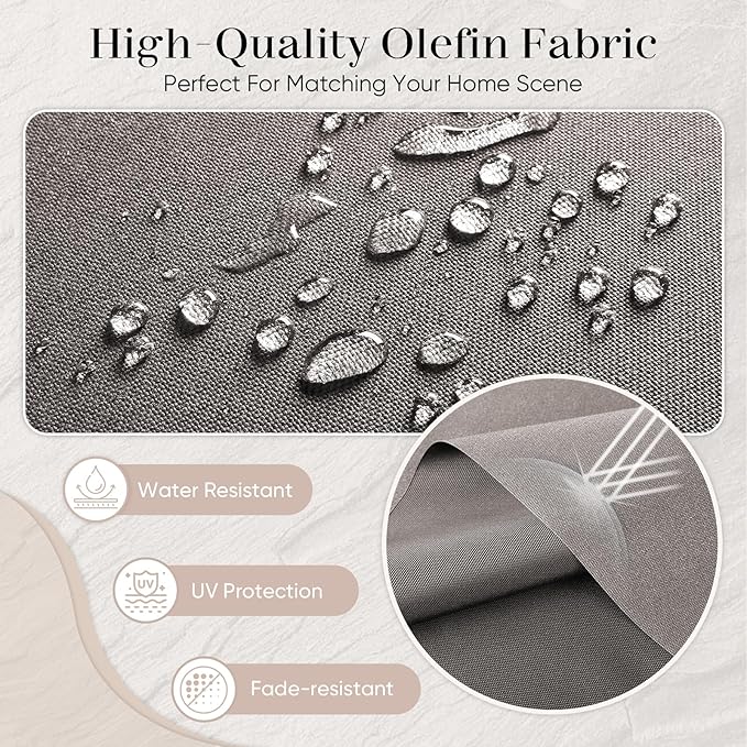 Luxury Outdoor Seat Cushion Set-22 x 22 x 6 Inch Outdoor Chair Cushions with Water Resistant & Removable Cover Outdoor Cushions for Patio Furniture Chair Sofa Couch-Beige