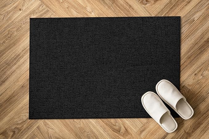 Easy Jute Rugs 2x3 Dark Gray Color Living Room Indoor Outdoor Door Mat for Farmhouse Patio and Kitchen Rug High Traffic Washable Easy to Clean Solid Boho Woven Design Outside Carpet (2 x 3)