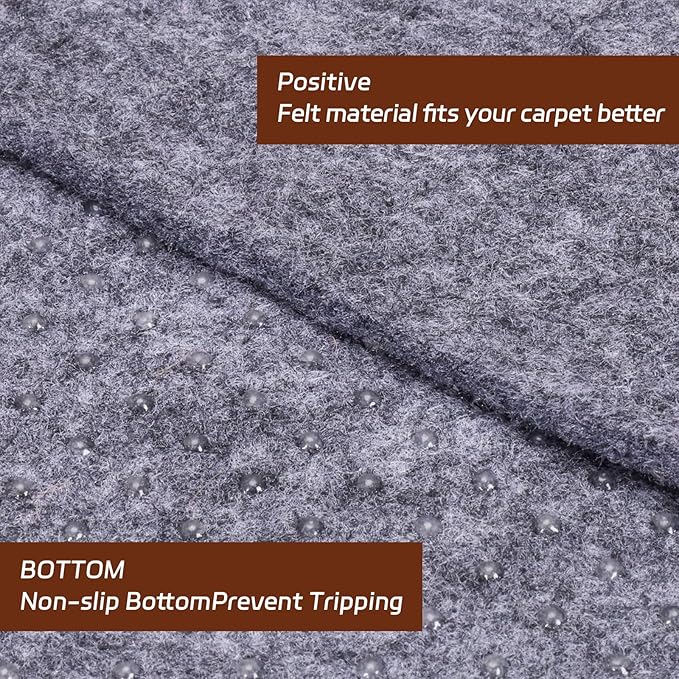 Non-Slip Rug Pad, 6x9 Ft Extra Large Felt Area Rug Cushioned Non Skid Carpet Pads, Felt Rug Pad for Under Hardwood Floors, Thick Non-Slip Rug Pads for All Floors, Keep Rug Soft and Safe