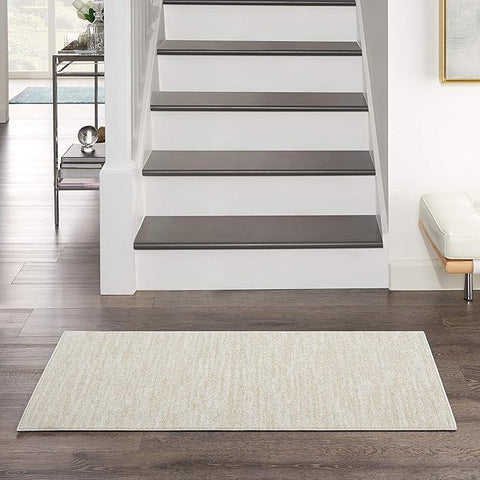 Nourison Home Essentials Indoor/Outdoor Ivory Beige 2' x 4' Area Rug, Easy Cleaning, Non Shedding, Bed Room, Living Room, Dining Room, Backyard, Deck, Patio (2x4)