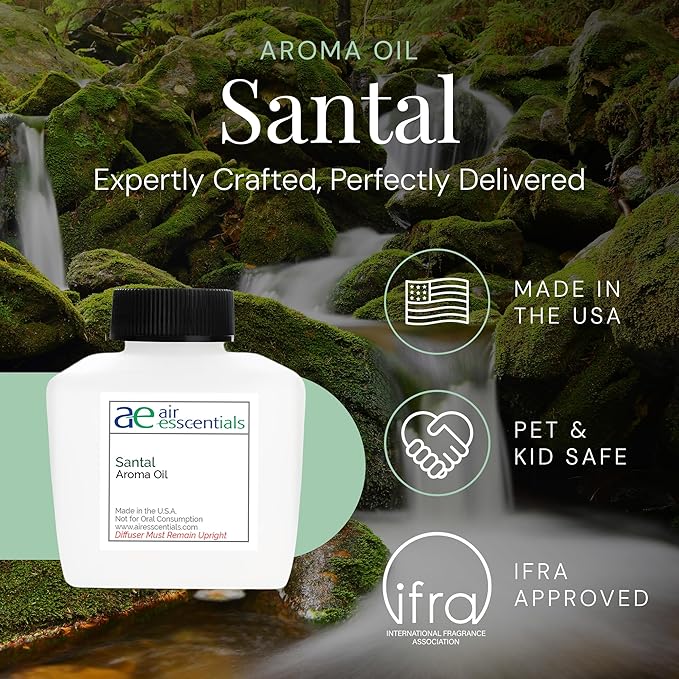 Santal Aroma Oil, Essential Oils Blend for Diffusers & Scent Machines, Sensual Sandalwood & Cardamom, Aromatherapy, Cold Air Diffuser Compatible, 300 mL
