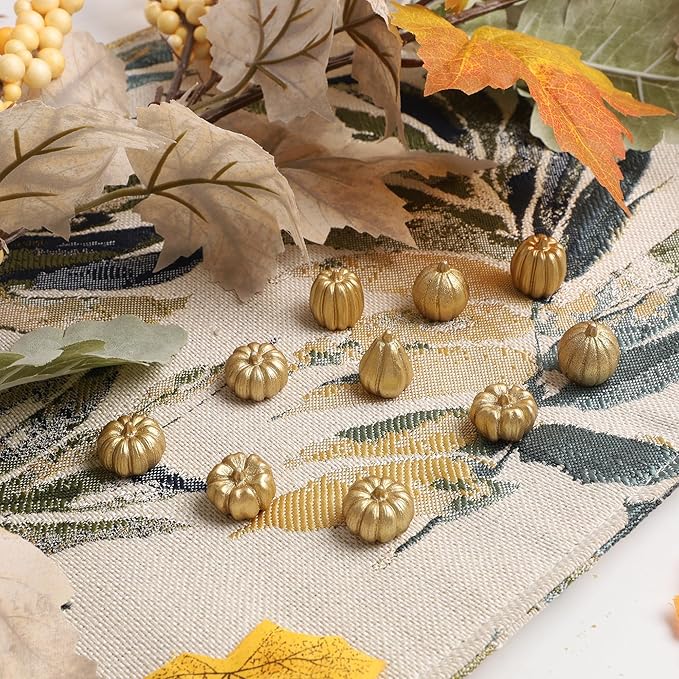 winemana Mini Pumpkins Fall Decorations- 80 Pack Small Fake Pumpkins for Decorating, Thanksgiving Table Centerpieces, Autumn Harvest Home Office Decor, DIY Crafts, Vase Bowls Basket & Fillers (Gold)