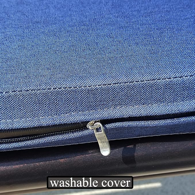 Bay Window Seat Cushions 40x18 Inch Indoor Furniture No Slip Washable Custon Size Bench Cushion with Zipper, Navy Blue