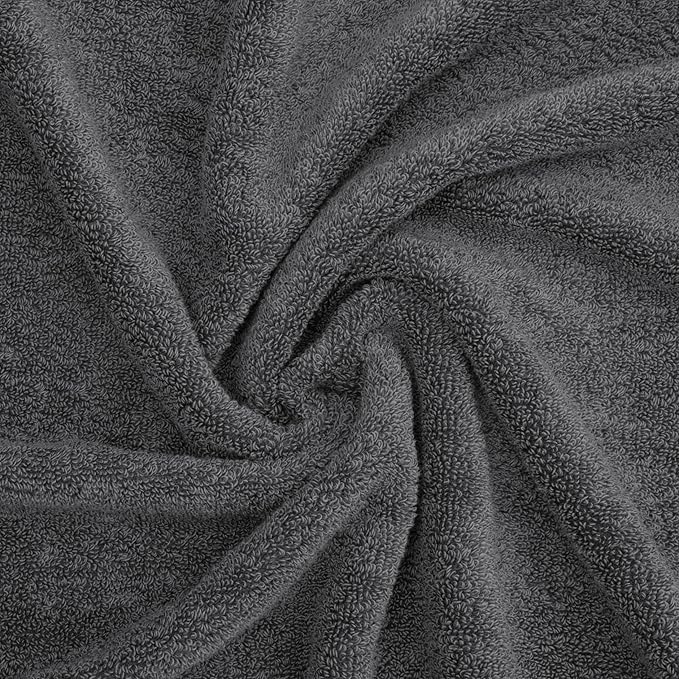 American Soft Linen Salem 100% Cotton Turkish 4 Piece Bath Towels for Bathroom, 600 GSM Soft Absorbent Quick Dry Bath Towel Set, Dark Gray