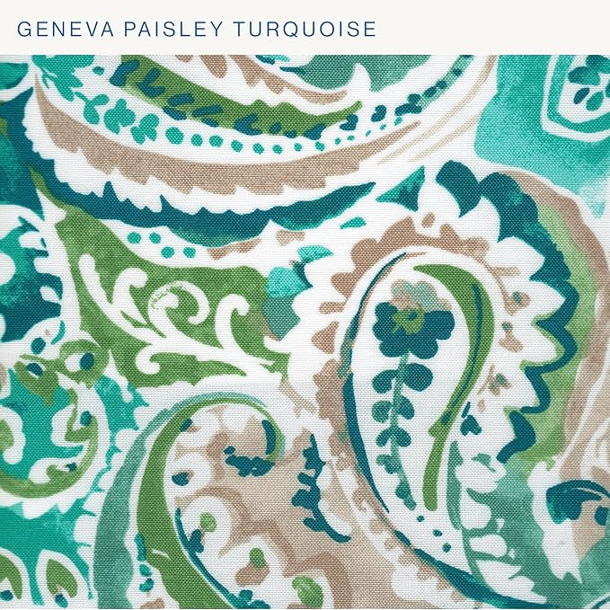 Honeycomb Outdoor Essentials Deep Seat, 24 x 24, Geneva Paisley Turquoise Chair Cushion for Patio Furniture