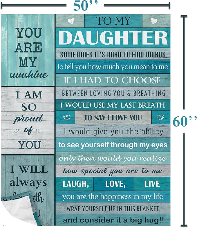 Daughter Gift from Mom Dad, Daughters Birthday Gifts,Gift for Daughter for Christmas Valentines Graduation Mothers Day Blanket 60x50in