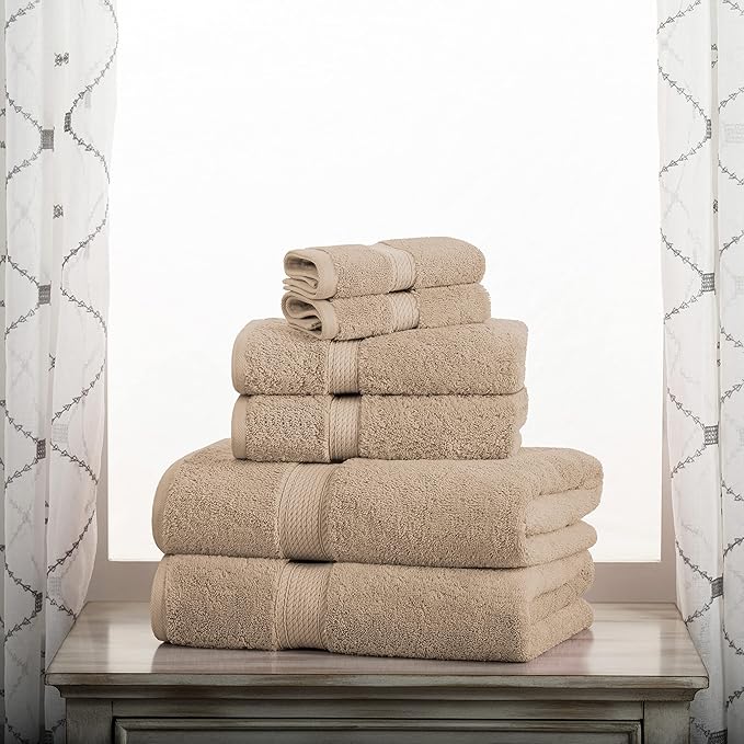 BLUENILEMILLS BNM Premium Quality Egyptian Cotton Towels, 6-Piece Ultra-Soft Bathroom Towels |Super Soft Bath Towel| Hypoallergenic Hand Towel| Face Towels| Quick Dry, Saloon Hotel & Spa