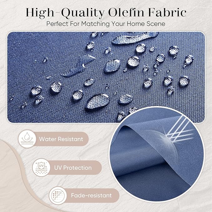 Outdoor Chair Cushions Set - 22 x 25 Inch Fade Resistant Patio Chair Cushions Outdoor Seat Cushions for Patio Furniture Chair Sofa Couch-Blue