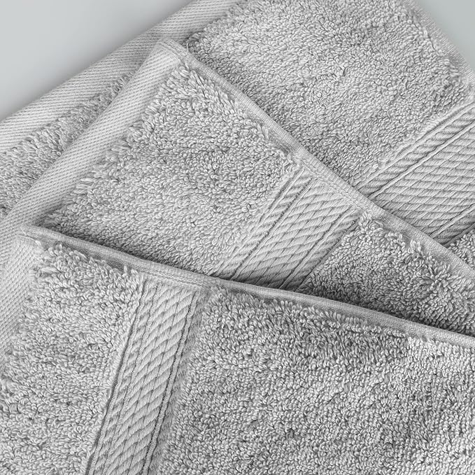 BLUENILEMILLS Premium Towel Collection, Egyptian Cotton Towels for Shower and Bathroom 2-Piece Bath Sheet Set, 34" x 68", Silver by Blue Nile Mills