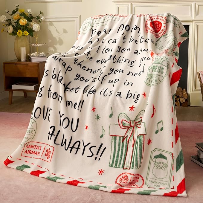 Joiedomi Birthday Gifts for Mom Soft Flannel Mom Blanket for Women Wife Grandma Mothers Day Anniversary Present from Daughter Son 50" x 60" Green