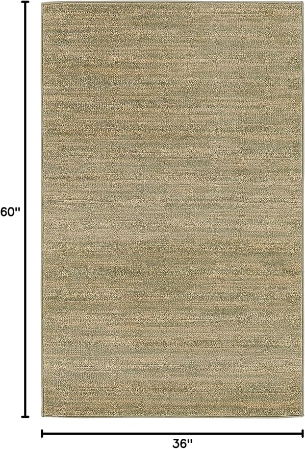 Nourison Home Essentials Indoor/Outdoor Green Gold 3' x 5' Area Rug, Easy Cleaning, Non Shedding, Bed Room, Living Room, Dining Room, Backyard, Deck, Patio (3x5)