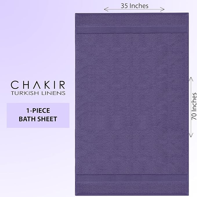Chakir Turkish Linens 100% Cotton Premium Turkish Towels for Bathroom | 35'' x 70'' (1-Piece Bath Sheet, Plum)
